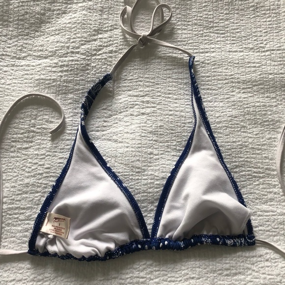 Arizona Jean Co Blue Triangle Halter Bikini Top - Picture 2 of 8